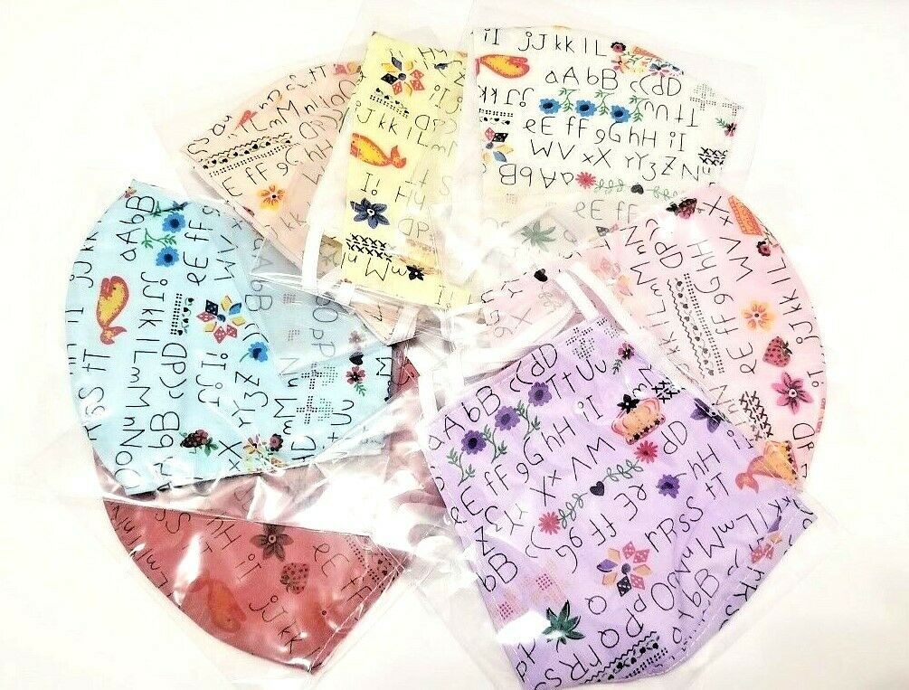 Primary image for 3 PEICE KIDS children back 2 school ABC 123 HANDMADE FACE COVER MASK WASHABLE