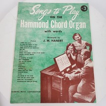 Vintage 1955 Songs To Play On The Hammond Chord Organ w/ Words Sheet Music Book - £5.07 GBP