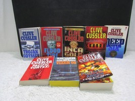 Lot of 8 Clive Cussler Paperback Bks, Dirk Pitt Novels Trojan Odyssey, Flood... - $17.95