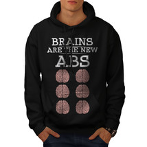 Wellcoda Brains Geek Mens Hoodie, Gym Abs Lift Casual Hooded Sweatshirt - £25.23 GBP+