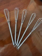 Mini Wire Whisks Set of 5 Pcs 7 Inches Small Stainless Steel Whisks for Cooking - £12.20 GBP