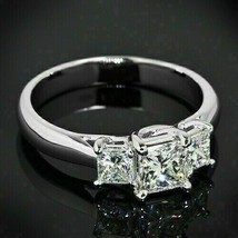Princess Cut 2.75Ct Simulated Diamond White Gold Plated Engagement Ring Size 6.5 - £110.79 GBP