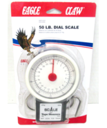 New Genuine Eagle Claw 50lb Fishing Dial Scale W/ Tape Measure - $14.24