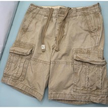 Abercrombie &amp; Fitch Men Cargo Shorts Button Fly 90&#39;s Khaki Y2K Distresse... - $39.57