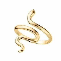 14K Yellow Gold Plated Sterling Silver Thumb/ Wrap/ Open ADJUSTABLE Snake Ring - £11.07 GBP