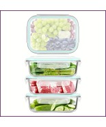 4pcs Glass Meal Prep Containers 640ml | Oven &amp; Fridge Safe Bento Box - €27,76 EUR