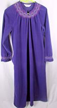 Vanity Fair S small purple full-length half-zip vintage robe fleece long... - $15.42