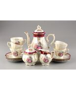 *Vintage Japan Demitasse Coffee Tea Iridescent Porcelain Victorian Couple - $1,671.37 MXN