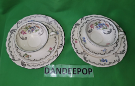 6 Piece Mitterteigh Bavaria Porcelain Tea Coffee Set Cups And Saucers Plates - £27.84 GBP
