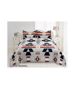  Geometric Print Bedspread   Oversized Queen &amp; King Size Velvet Silver - $76.25+