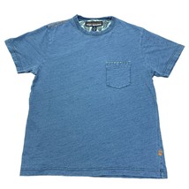 Reyn Spooner Mens T-shirt Blue Indigo Dyed 100% Cotton Slub Pocket 19x25 S M - £11.00 GBP