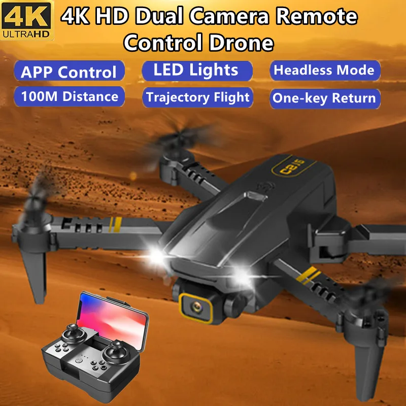 Portable Folding WiFi RC Drone 4K HD Dual Camera Headless Mode One-key Retu - £44.74 GBP+