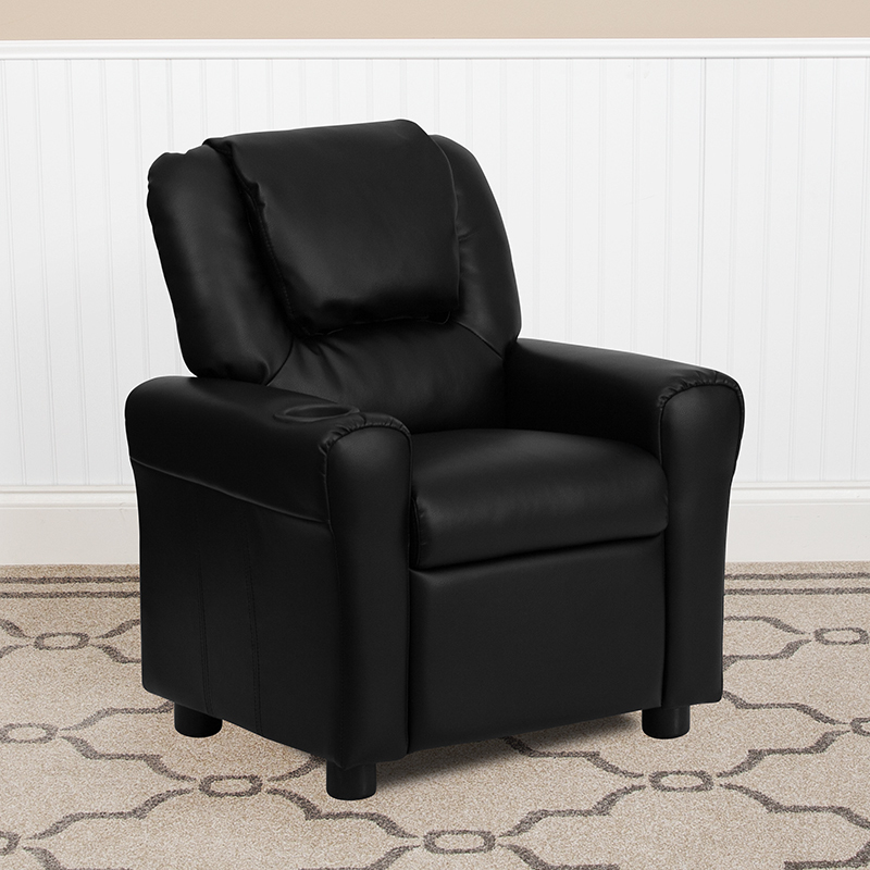 Black Leather Kids Recliner DG-ULT-KID-BK-GG