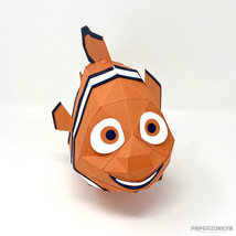 Nemo Clown Fish, 3D paper model, paper craft template, digital file plans, Diy p - £5.45 GBP