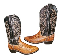 DAN POST Men&#39;s Sz 11 EW GENUINE PYTHON Leather Cowboy Boots EXOTIC RARE - $3,398.83 MXN