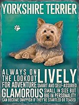 Yorkshire Terrier Yorkie Dog 15 x 20 cm metal sign plaque - LIVELY GLAMOROUS - £7.03 GBP