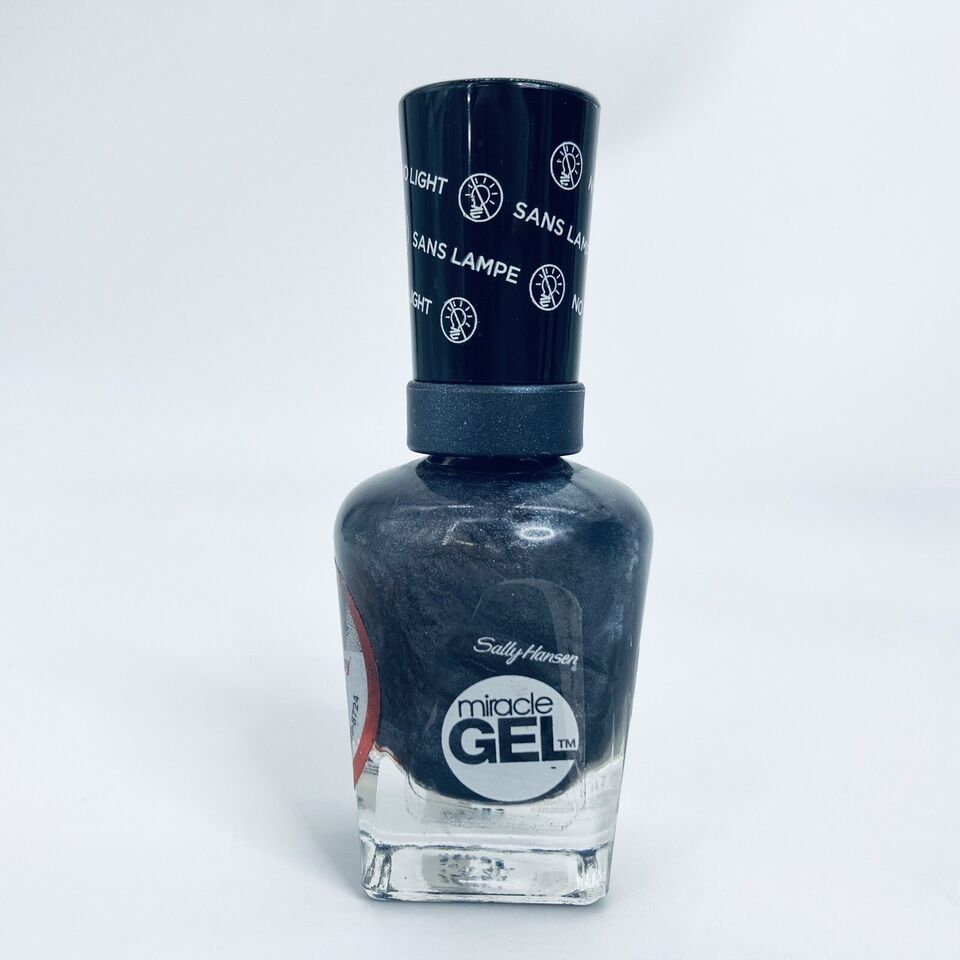 Sally Hansen Miracle Gel Nail Polish #839 Stilettos &amp; Studs Grey Black S... - $2.97