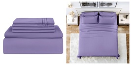 Lavender Extra Soft 14&quot; Deep Pocket 1800 Series 6 Piece Bed Sheet Set  - £32.43 GBP+