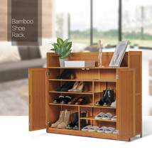 46&quot;Bamboo 6-Tier [Tall Compartment] Boot Organizer Roofless Shoe Storage Cabinet - £140.67 GBP