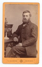 Antique CDV Circa 1870s Jacobsen Handsome Young Man With Beard Bergen Norway - £7.46 GBP