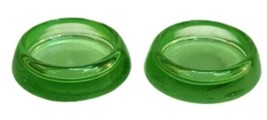 Vintage Uranium Glass Salt &amp; Pepper Shaker Base Set - Glows Under Black ... - $23.38