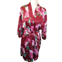 Pink Floral Robe Women Small Apt 9 Intimates Kimono Lightweight Belted Flowers - £15.93 GBP
