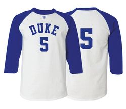 Duke Blue Devils Style Raglan T-Shirt/Jersey RJ Barrett - $29.99+