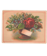 Patapsco Baking Powder Victorian Trade Card Victorian Flowers Red Rose - $12.86