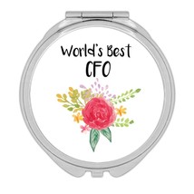World&#39;s Best CFO : Gift Compact Mirror Work Job Cute Flower Christmas Bi... - $12.99