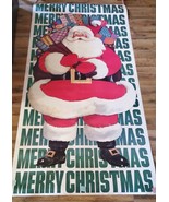 Vintage Merry Christmas Santa Clause Department Store Poster 36x73 USA 1... - $93.17