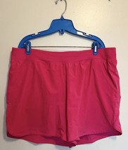 Lands End Swimsuit Shorts Bottoms Sz 20W Magenta Pink Solid Built In Bri... - $33.66