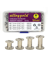 Alloygold 80Sets Chicago Screws Leather Rivets Assorted Screw Rivets M5 ... - £9.79 GBP