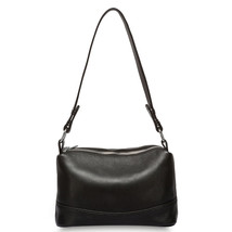 100% Genuine Leather Fashion Women Shoulder Bag Black White Handbag 3 Zippers Op - £74.02 GBP