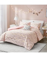 Codi Ziggy Pink / Rose Gold Comforter Set for Full/Queen Size Bed, Metal... - £71.92 GBP