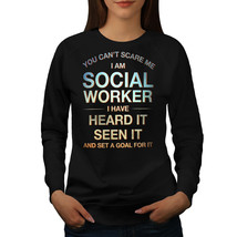 Wellcoda Can&#39;t Scare Social Worker Womens Sweatshirt, Job Casual Pullover Jumper - £23.08 GBP+