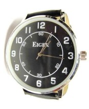 Eiger Watch Light Weight Black Faux Leather Band Analog Quartz New Battery Men&#39;s - £31.13 GBP