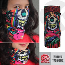 hippie Skull Colorfull Mask trippy psychedelic Multifunctional bandana balaclava - £19.65 GBP