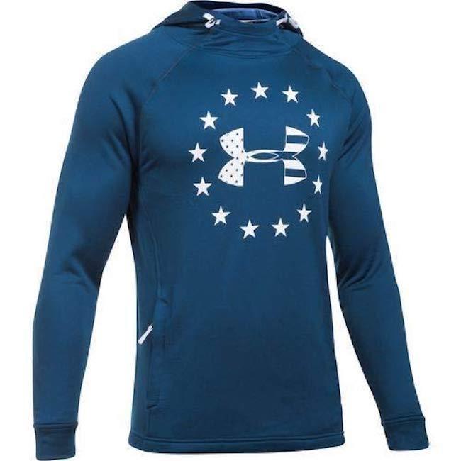 Under Armour Men's Freedom Tech Terry Fabric Hoodie 1309409 Blue Xl-2X - $39.96