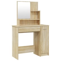 Dressing Table with Mirror Sonoma Oak 86.5x35x136 cm - £61.32 GBP