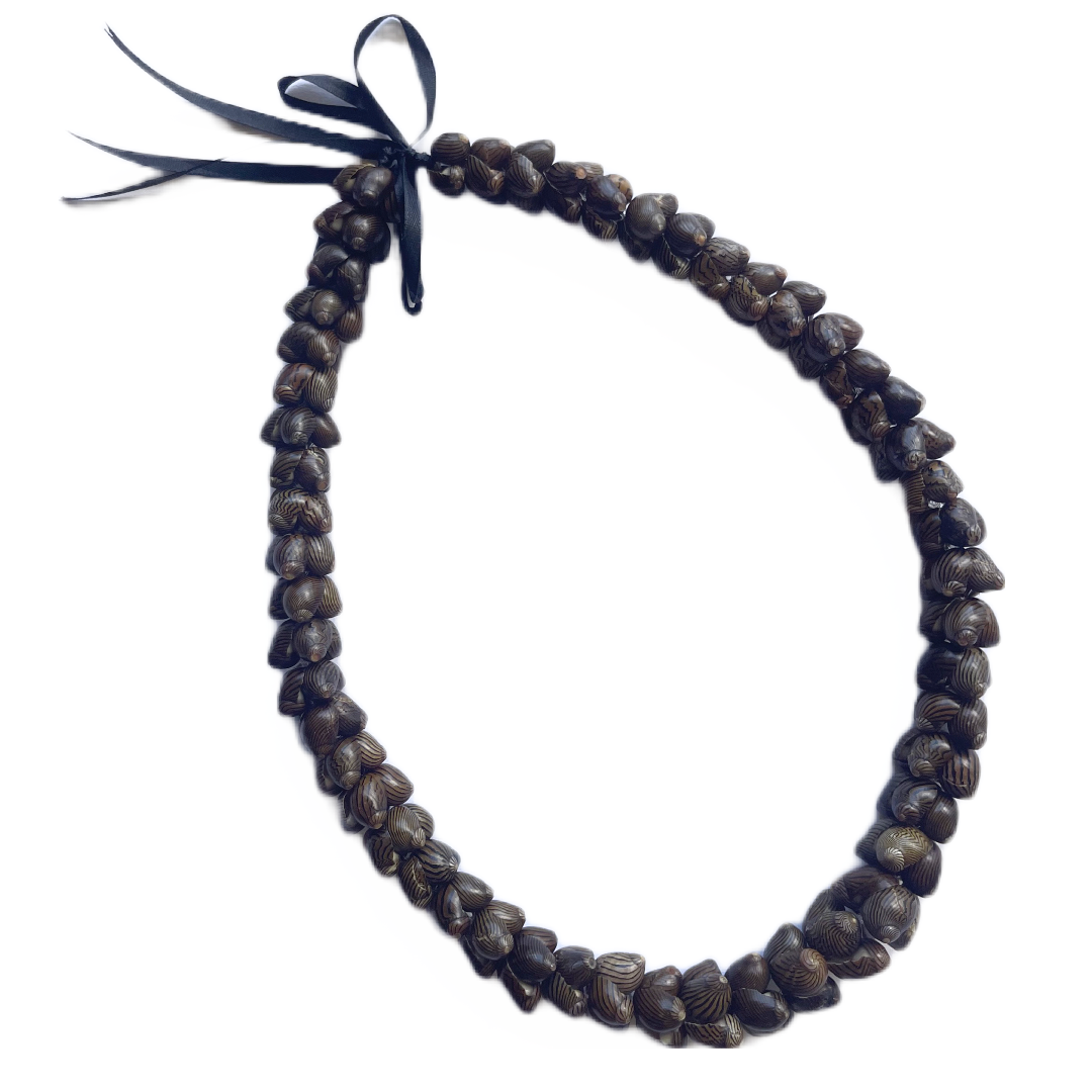 da Hawaiian Store Zebra Striped Brown Handcrafted Shell Lei 30&quot; - $25.99