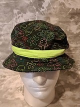 ALab Neon Pattern Psychedelic Mushroom-themed Bucket Hat 100% Cotton - £5.60 GBP