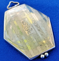 Antique Deco STERLING SILVER 925 Pendant Vintage Hexagon Lozenge Locket Estate - $356.25
