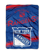 New York Rangers Plush 60&quot; by 80&quot; Twin Size Raschel Blanket - NHL - £25.20 GBP