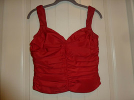 Veronique Young for W Collection Red Taf teta Top size 6 to 8 Back Zip  - £11.83 GBP