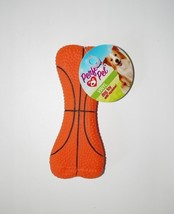 6&quot; Vinyl Sport Ball Bone Squeak Toy Basketball Perfect Pet - £6.07 GBP