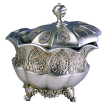 Royal Silver Jewelry Box - 8&quot; Tall Polyresin - £54.92 GBP