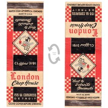 Vintage Matchbook Cover London Chop House Restaurant Detroit Michigan 1940s - £7.09 GBP