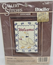 Vintage Bucilla Stitchery Embroidery Kit “Welcome” Ducks Flowers 5x7” #32402 - £7.43 GBP