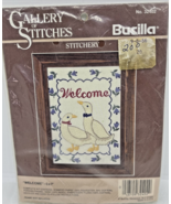 Vintage Bucilla Stitchery Embroidery Kit “Welcome” Ducks Flowers 5x7” #3... - £7.09 GBP