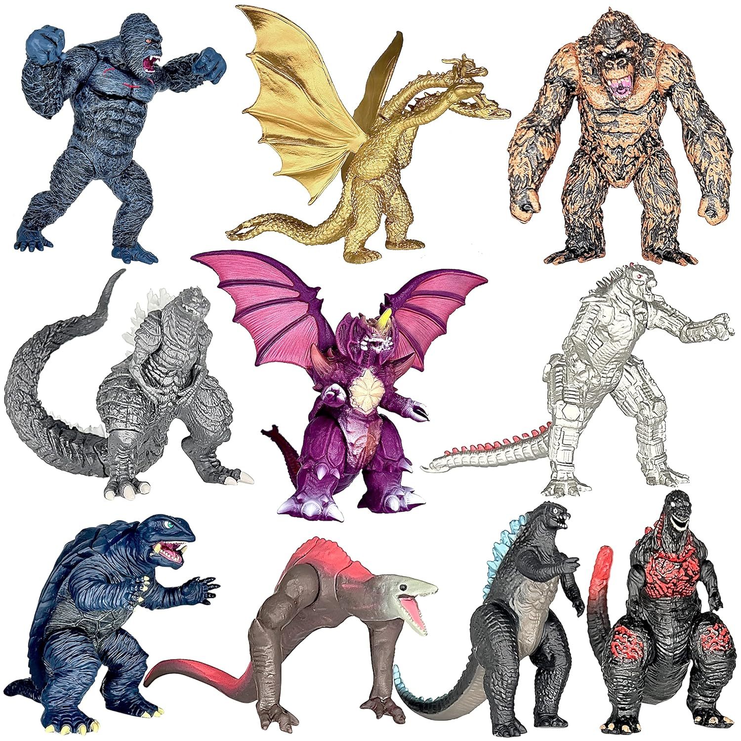 Exclusive Set Of 10 Godzilla Vs Kong Toys Movable Joint Action Figures, King Of